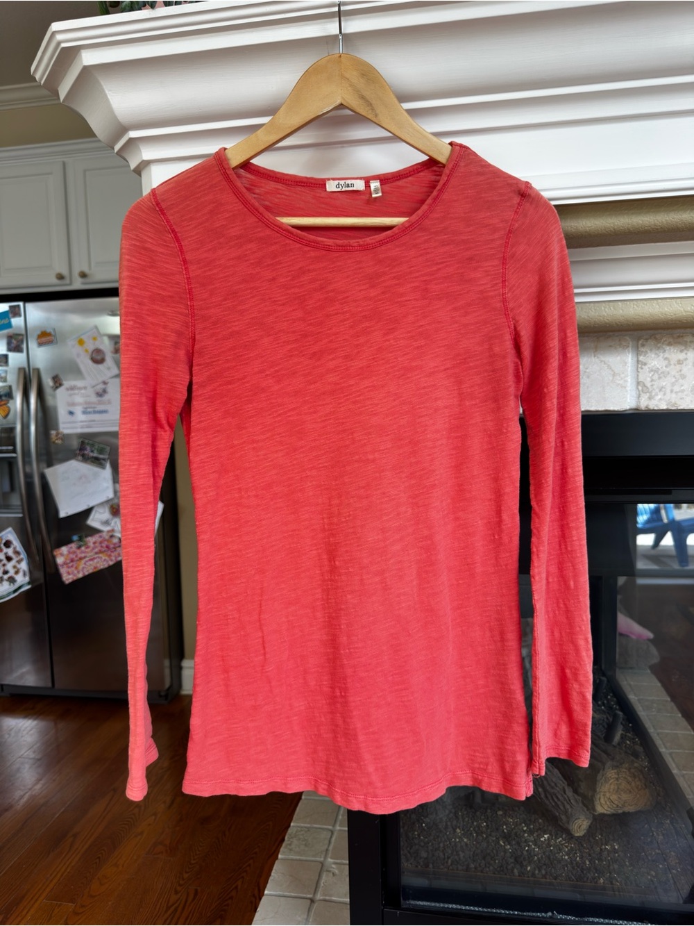 Dylan 100% Cotton Long Sleeve Burnout T-Shirt XS Layering Classic